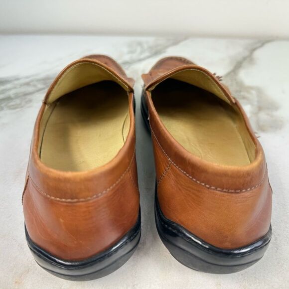 Cole Haan Collection Men\'s Cognac Leather Tasselled Loafers Driving Shoes, 8